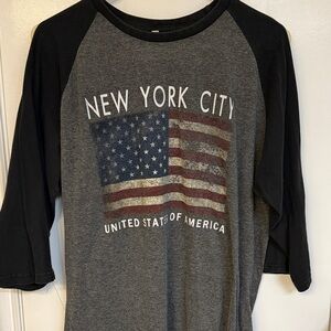New York City Graphic Raglan Shirt - Black and Gray